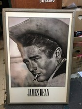 Vintage James Dean Cowboy Smoking In Wood Frame 26in x 38in Iconic Photo picture