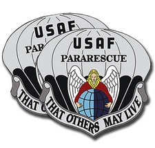 USAF Pararescue Control Sticker  -  Military Dye Cut Decal - 2 Pack 3inch wide picture