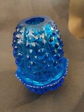 Fenton Fairy Lamp Blue Hobnail Glass Courting Lamp Candle Holder picture