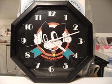 Noraneko Norakuro Kun Wall Clock Vintage Showa Retro 1980s Made in Japan picture