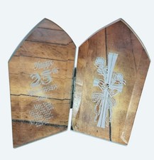 Vtg 25th Anniversary Keepsake Mirrored Plaque Etched Cross & Roses God Bless picture