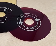 Vintage Edison Diamond Discs Voice Writer Ruby Red Translucent Blanks Lot Of 25 picture