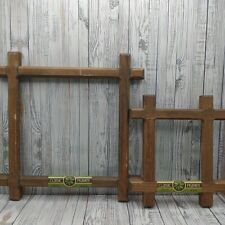 Vtg Rustic Adirondack Style Wood Frame 8 x 8  & 4 x 5 Country Cross Bar No Glass picture