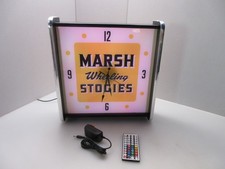 Marsh Wheeling Stogies LED light up Advertising wall clock Brand New picture