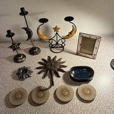 Huge Vintage Stars Moon Sun Lot Celestial  Frame Bathroom Decor Candlesticks picture
