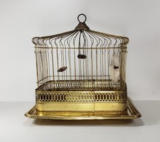Antique Orig. Victorian Otto Lindemann Brass Birdcage & Gallery Guard RARE c1890 picture