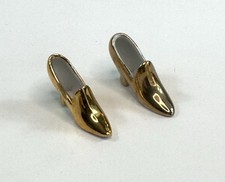 Vintage Porcelain Miniature Shoes Gold Paint Made In Japan picture