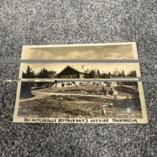 RPPC C.1938 Skistuen (Skistua) Mountain Lodge Ski Trondheim, Norway Scribed picture