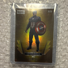 Captain America SSP # 36/50 Topps 2025 Topps Genesis Marvel  Gold Parallel 🔥🔥 picture