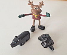VTG  2 Piece Zuni Pueblo Carver Rosella Shack Black Stone Turtles & Bear Signed picture