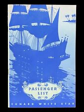 Vintage 1939 Cunard White Star Passenger List S.S. Lancastria picture