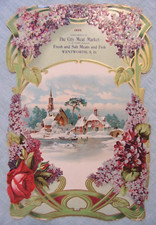 WENTWORTH SOUTH DAKOTA 1906 EMBOSSED ADVERTISING CITY MEAT MARKET CALENDAR picture
