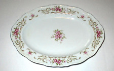 Style House Rose Baroque Fina China Serving Platter 12 x 9 Inch Made in Japan picture