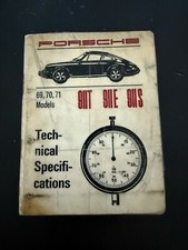 Porsche 911T 911E 911S Technical Specifications Booklet 1968, 70, 71 Models picture