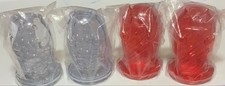Taito Fish-Shaped Plastic Coin Bank Set 4 Pieces, Red & Clear, New picture