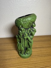 Voodoo Goddess Tiki Mug By Tank-Tiki Farm 9” tall Green Black Glaze 2020 unused picture