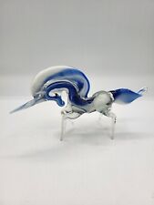 Beautiful Dainty Cobalt Blue/White Art Glass Unicorn Figurine picture