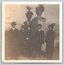 Edwardian Era Snapshot Photograph Group Portrait Formal Fashion Bowler Hats picture