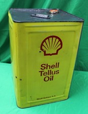 Very Rare Japanese Shell Tellus Oil Gas Can 4.75 Gal 18L Sign / Advertisement  picture