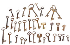 Skeleton Keys Lot of 36 Antique Vintage Craft Steampunk Barrel Keys Mixed Bulk* picture