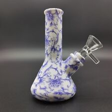 4.7inch Silicone Bong Floral Print Water Pipe Smoking Shisha Bubbler + 14mm Bowl picture