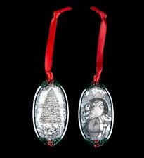 Double Sided Victorian Santa Ornament.  Moosup Valley, Rachel Badeau, Etched picture