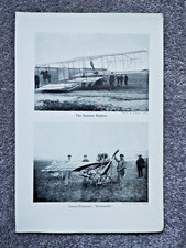 The Sommer Biplane and Santos-Dumont's Demoiselle - Antique Print - 1911 picture