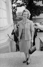British politician Margaret Thatcher arriving for a meeting in Bonn Old Photo 1 picture