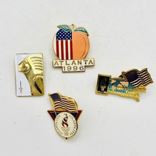 Vintage 1996 Atlanta Olympic Games Pin Set Centennial Peach Sphinx 4 Piece Lot picture