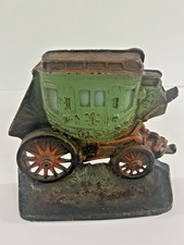 Antique Cast Iron Old West Stagecoach Buggy copyright C CO 1930 Doorstop picture