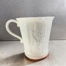 BELLEEK IRISH WOLFHOUND MUG Cup Embossed Tower Harp Exclusive Visitor Center picture