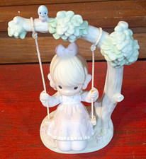 Enesco Precious Moments My Warmest Thoughts Are You Girl on Swing 1991 picture