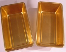2 Lot Rare GOLD Aluminum Bread Loaf Pans NEW picture