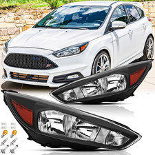 Headlights Assembly Pair with Bulbs for 2015 2016 2017 2018 Ford Focus S SE ST H picture