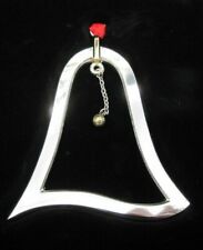 Nambe Holiday Silver Metal Bell Outline Christmas Ornament MT1063 NEW picture