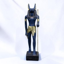 Ancient Egyptian God Anubis Handmade Stone Statue Rare Pharaonic Antiquities BC picture