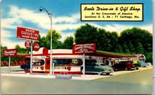 Postcard Chrome  Boots Drive in & Gift Shop  Carthage Mo. old cars Route 66 picture