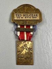 Vintage 41st NATL-EN CAMPMENT Co B-37th Division Delegate Medal VFW 1940 LA picture