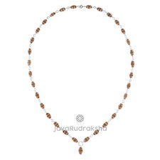 1 Mukhi Rudraksha Mala Java Beads 32+1 | Grade A Small | Ek Mukhi in Silver Cage picture