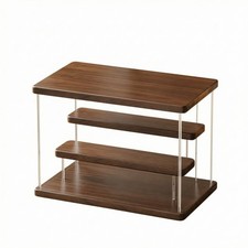 Acrylic Display Display Cabinet with Wooden Shelves Sturdy for Bedroom picture