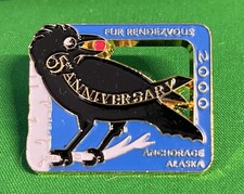2000 Anchorage Alaska Fur LARGE Pin AK Fur Rendezvous Raven Pin 65th Anniversary picture