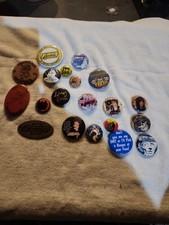 Vintage Button Pin Lot 80s 90s Pop Culture Hard Rock  picture