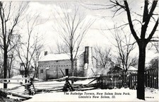 Rutledge Tavern Lincoln's New Salem IL Postcard Snow Curteich Photo picture