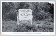 Pre-1907 WASHINGTON COUNTY PERRY & CALAIS MAINE 45th PARALLEL MARKER POSTCARD picture
