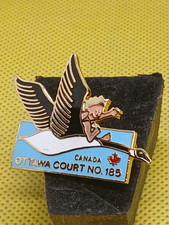 Vintage Royal Order of Jesters Ottawa Court 185 Canada Goose  Enamel Brooch Pin picture