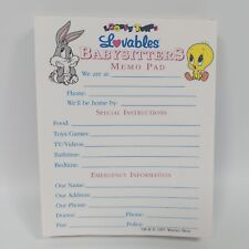 VTG Looney Tunes Lovables Babysitters Memo Pad Baby Bugs Bunny Baby Tweety picture