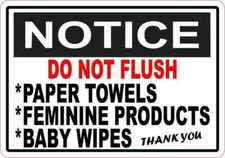 5x3.5 Notice Do Not Flush Magnet Vinyl Magnetic Business Restroom Sign Magnets picture