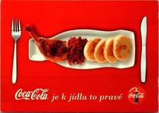 Roast Duck Meal COCA COLA advertising 4x6 Czech Postcard picture