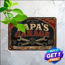 Grandpa Workshop Humor Tin Sign Funny Dad Garage Tool Metal Plaque 8x12 In picture