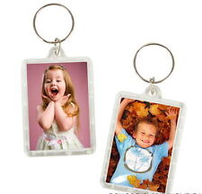 12 PHOTO FRAME KEYCHAINS KEY CHAIN CLEAR TRANSPARENT INSERT PICTURES-FAST SHIP picture